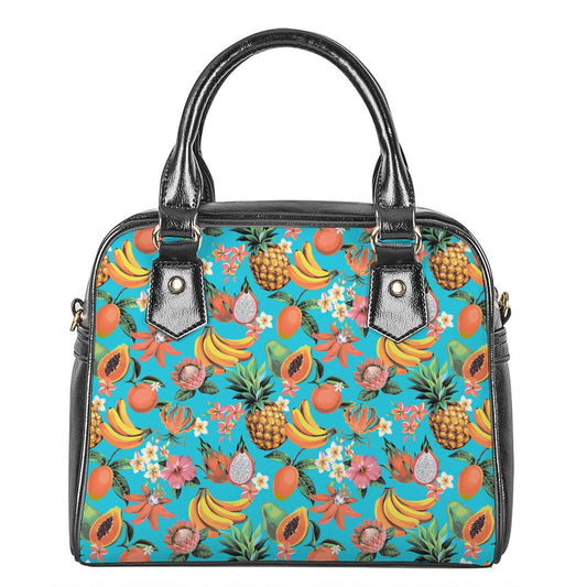 Vintage Tropical Fruits Pattern Print Shoulder Handbag