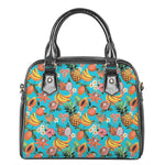 Vintage Tropical Fruits Pattern Print Shoulder Handbag