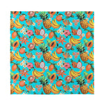 Vintage Tropical Fruits Pattern Print Silk Bandana