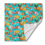 Vintage Tropical Fruits Pattern Print Silk Bandana
