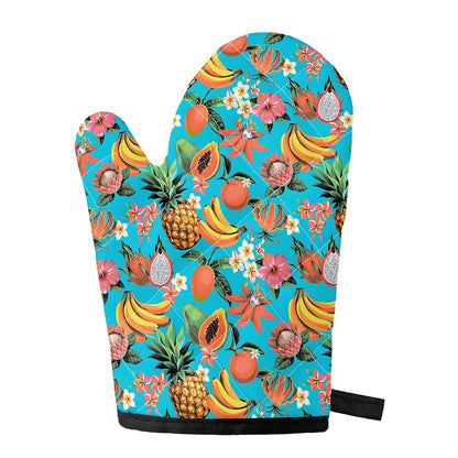 Vintage Tropical Fruits Pattern Print Single Oven Mitt
