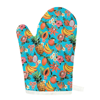Vintage Tropical Fruits Pattern Print Single Oven Mitt