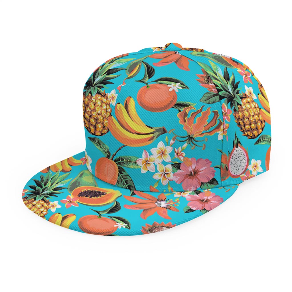 Vintage Tropical Fruits Pattern Print Snapback Cap