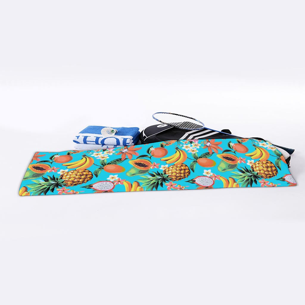 Vintage Tropical Fruits Pattern Print Sports Towel