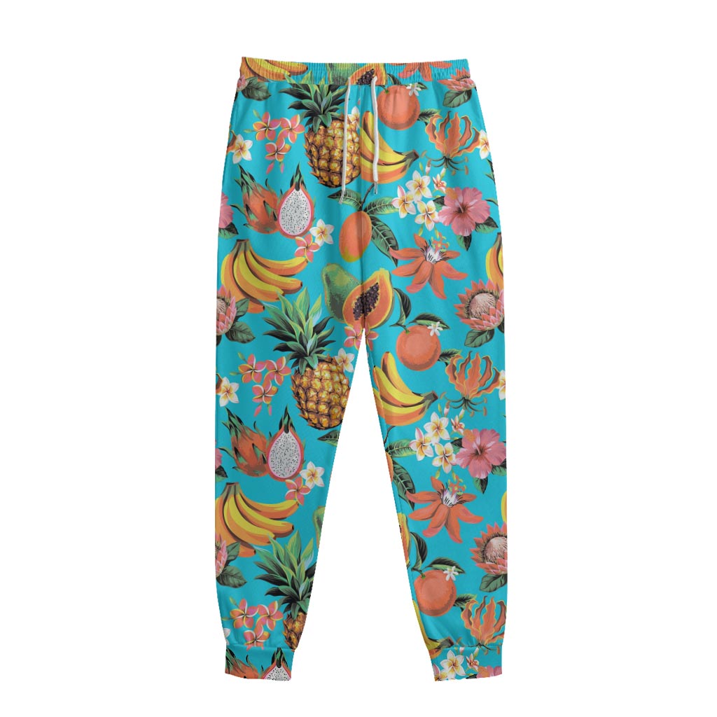 Vintage Tropical Fruits Pattern Print Sweatpants