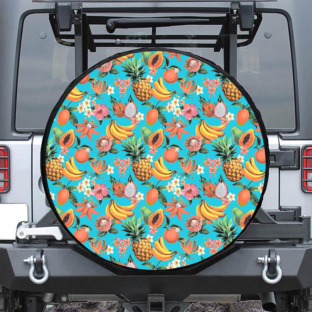 Vintage Tropical Fruits Pattern Print Tire Cover