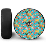 Vintage Tropical Fruits Pattern Print Tire Cover With Camera Hole