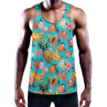 Vintage Tropical Fruits Pattern Print Training Tank Top