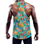 Vintage Tropical Fruits Pattern Print Training Tank Top
