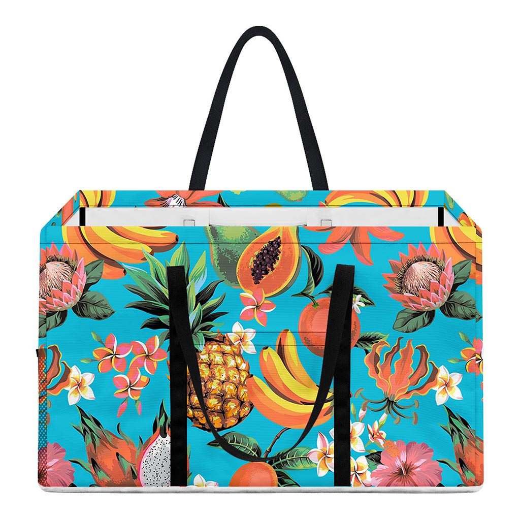 Vintage Tropical Fruits Pattern Print Utility Tote Bag