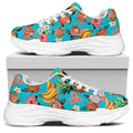 Vintage Tropical Fruits Pattern Print White Chunky Shoes
