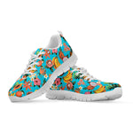 Vintage Tropical Fruits Pattern Print White Running Shoes