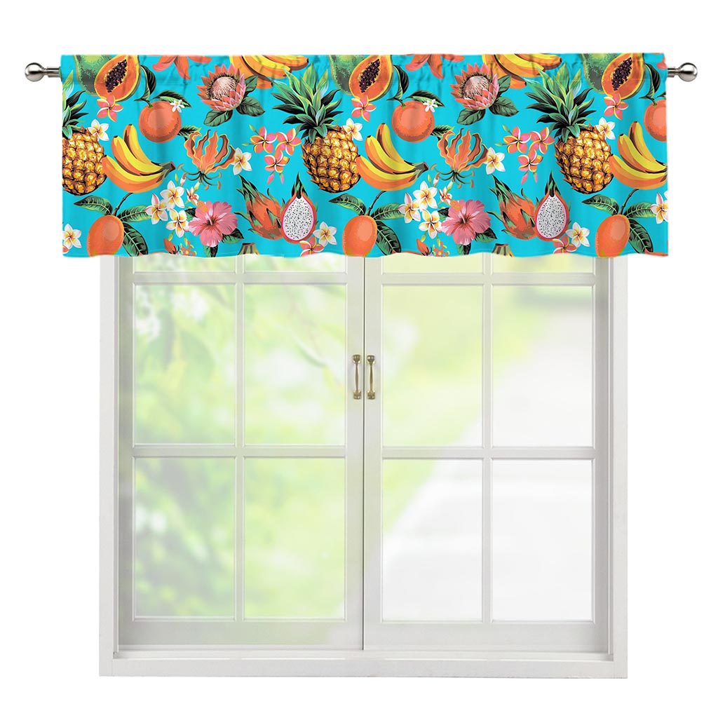 Vintage Tropical Fruits Pattern Print Window Valance