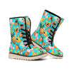 Vintage Tropical Fruits Pattern Print Winter Boots