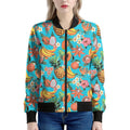 Vintage Tropical Fruits Pattern Print Women's Bomber Jacket