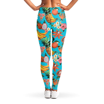 Vintage Tropical Fruits Pattern Print Women's Leggings