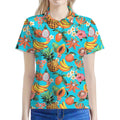 Vintage Tropical Fruits Pattern Print Women's Polo Shirt