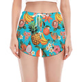 Vintage Tropical Fruits Pattern Print Women's Split Running Shorts
