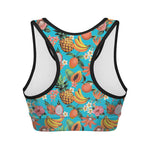 Vintage Tropical Fruits Pattern Print Women's Sports Bra
