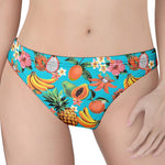 Vintage Tropical Fruits Pattern Print Women's Thong