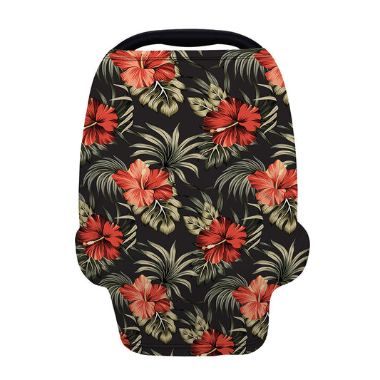 Vintage Tropical Hibiscus Floral Print Baby Seat Cover