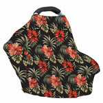 Vintage Tropical Hibiscus Floral Print Baby Seat Cover