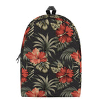 Vintage Tropical Hibiscus Floral Print Backpack