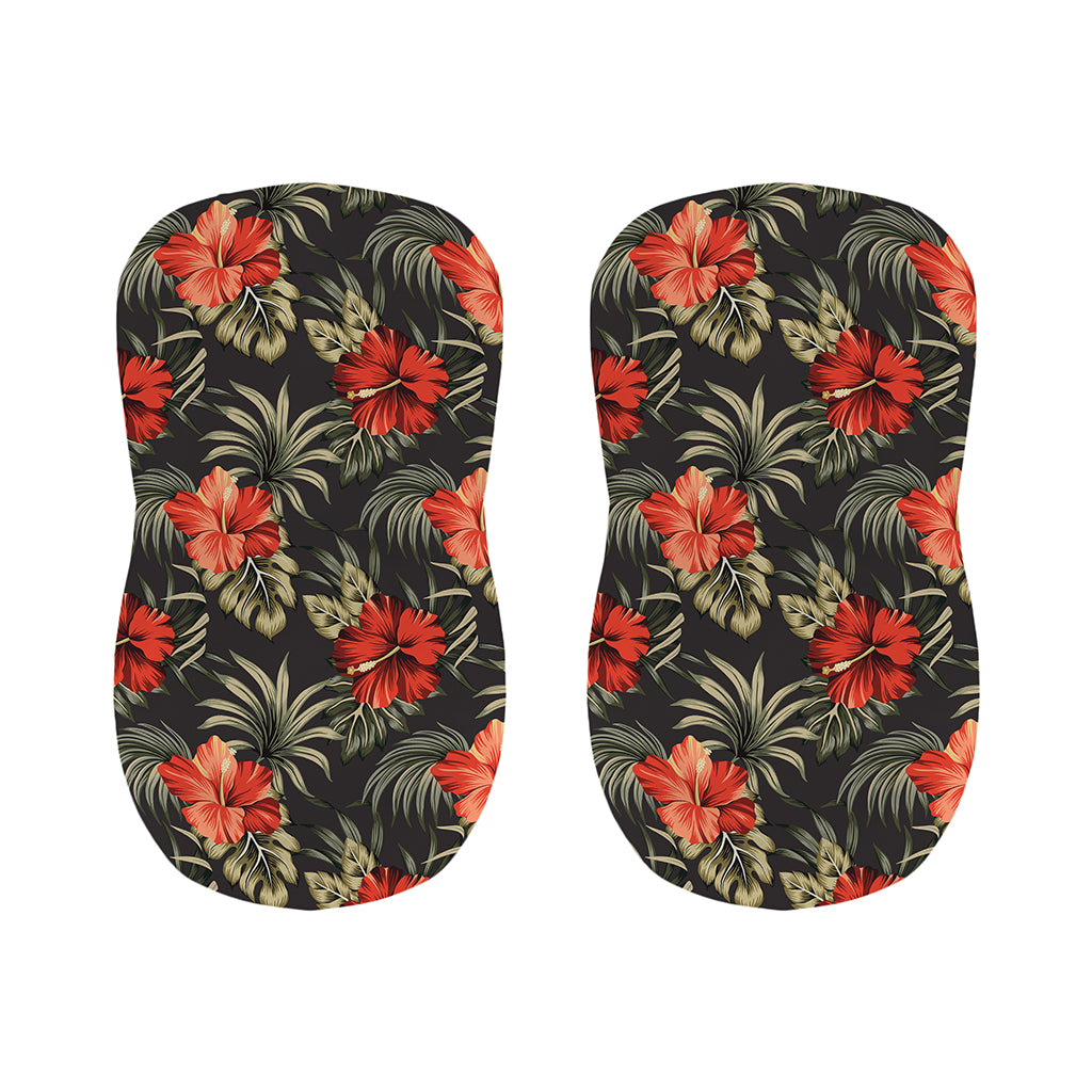 Vintage Tropical Hibiscus Floral Print Bar Stool Covers