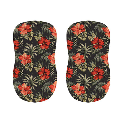 Vintage Tropical Hibiscus Floral Print Bar Stool Covers