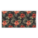 Vintage Tropical Hibiscus Floral Print Beach Towel