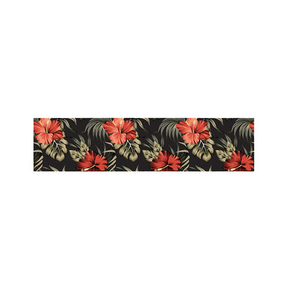 Vintage Tropical Hibiscus Floral Print Bed Runner