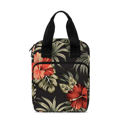 Vintage Tropical Hibiscus Floral Print Bible Tote Bag