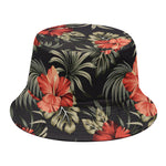 Vintage Tropical Hibiscus Floral Print Bucket Hat