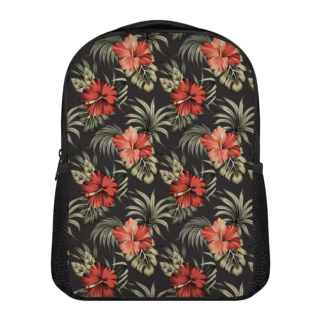 Vintage Tropical Hibiscus Floral Print Casual Backpack