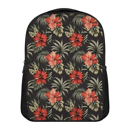 Vintage Tropical Hibiscus Floral Print Casual Backpack