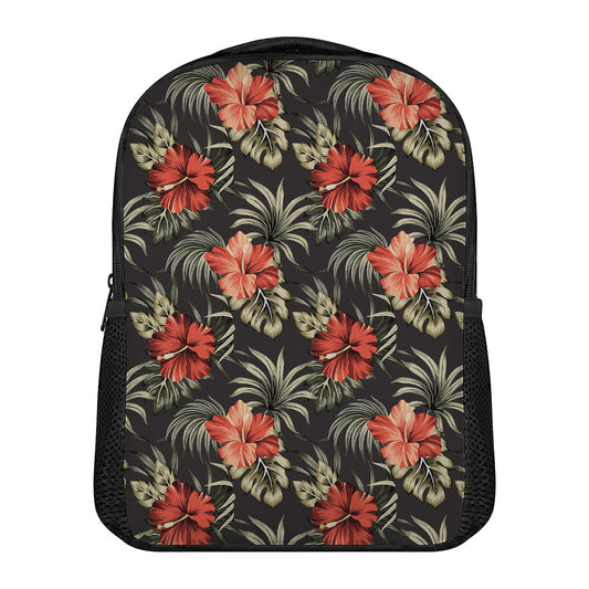 Vintage Tropical Hibiscus Floral Print Casual Backpack