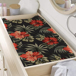 Vintage Tropical Hibiscus Floral Print Changing Pad Cover