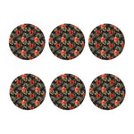 Vintage Tropical Hibiscus Floral Print Coaster Set