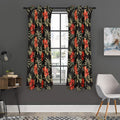 Vintage Tropical Hibiscus Floral Print Grommet Curtain Panels