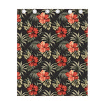 Vintage Tropical Hibiscus Floral Print Curtain