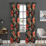 Vintage Tropical Hibiscus Floral Print Curtain