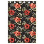 Vintage Tropical Hibiscus Floral Print Curtain