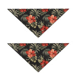 Vintage Tropical Hibiscus Floral Print Dog Bandana