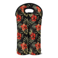 Vintage Tropical Hibiscus Floral Print Double Neoprene Wine Tote
