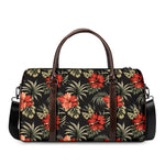 Vintage Tropical Hibiscus Floral Print Duffle Bag