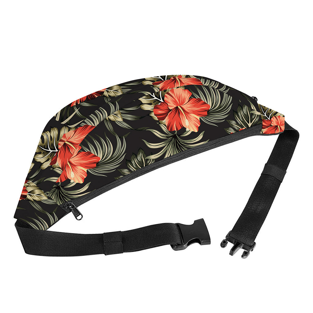 Vintage Tropical Hibiscus Floral Print Fanny Pack