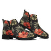 Vintage Tropical Hibiscus Floral Print Flat Ankle Boots