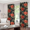 Vintage Tropical Hibiscus Floral Print Grommet Curtains