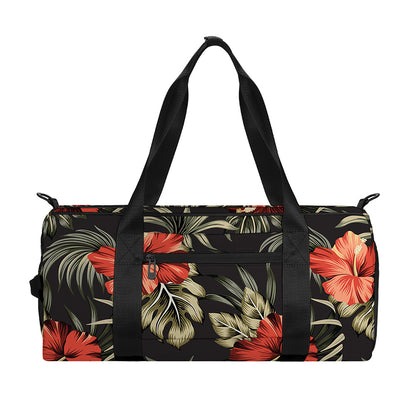 Vintage Tropical Hibiscus Floral Print Gym Bag