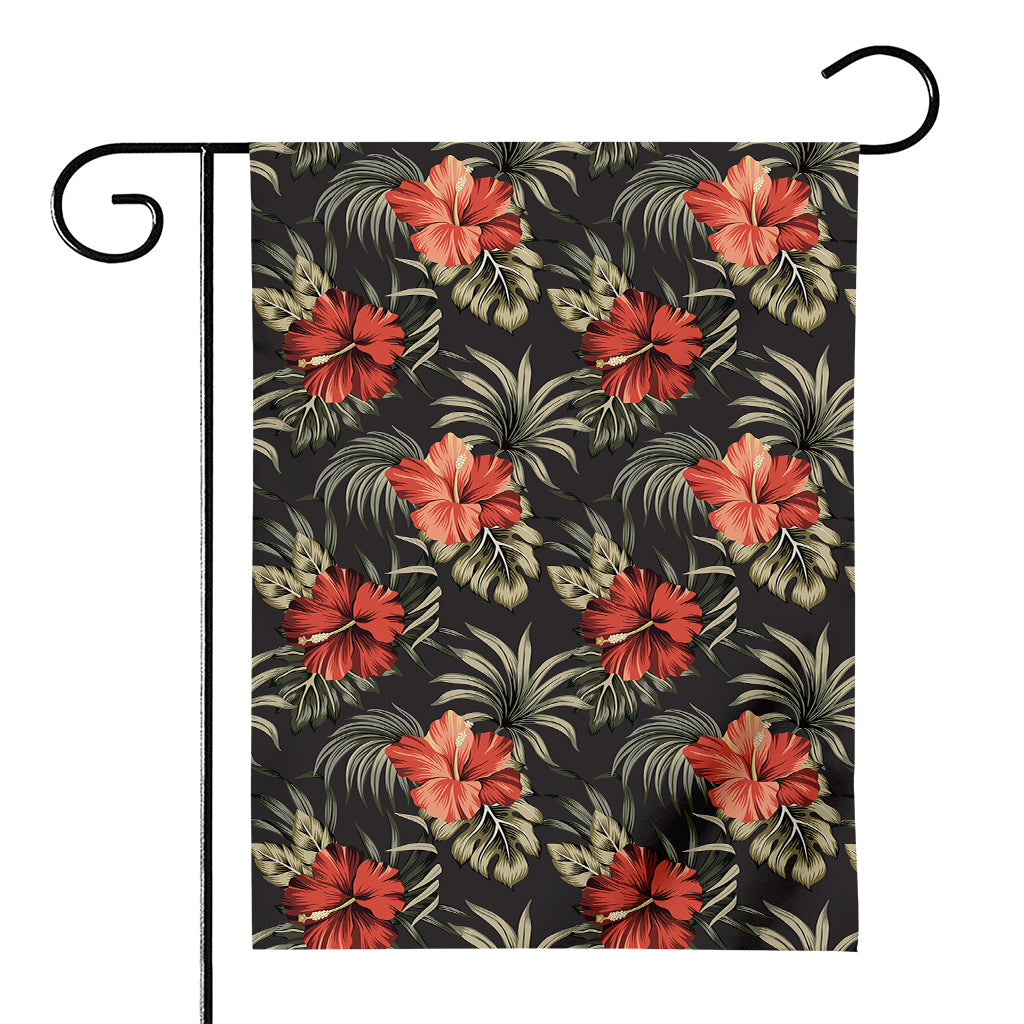 Vintage Tropical Hibiscus Floral Print House Flag